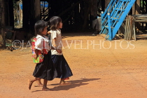 CAMBODIA, Tonle Sap Lake, Kampong Phluk Fishing Village, school children, CAM1357JPL