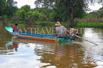 CAMBODIA, Tonle Sap Lake, scenery and fishing boat, CAM930JPL
