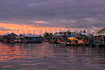 CAMBODIA, Tonle Sap Lake, sunset view, and Mechrey Floating Village, CAM919JPL