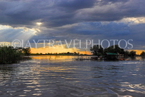 CAMBODIA, Tonle Sap Lake, sunset view, near Mechrey Floating Village, CAM889JPL