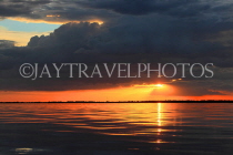 CAMBODIA, Tonle Sap Lake, sunset view, near Mechrey Floating Village, CAM904JPL