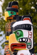 CANADA, British Columbia, VANCOUVER, Stanley Park, close up of totem poles, CAN878JPL