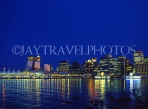 CANADA, British Columbia, VANCOUVER, night skyline and harbourfront reflection, CAN482JPL