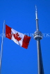 CANADA, Ontario, TORONTO, CN Tower and Canada flag, CAN568JPL