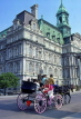CANADA, Quebec, MONTREAL, Old Town, City Hall and horse drawn carriage, CAN124JPL
