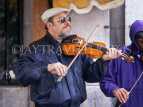 CANADA, Quebec, MONTREAL, Old Town, street entertainer with violin, MON813JPL