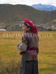 CHINA, Yunnan Province, Shangri La, Tibetan woman, portrait in the fields, CH1518JPL