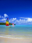 COOK ISLANDS, Rarotonga, Muri Beach and sailboat, CI667JPLA