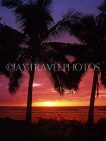COOK ISLANDS, Rarotonga, coast and sunset, coconut trees, CI688JPL