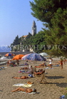 CROATIA, Elaphite Islands (Dubrovnik Coast), LOPUD, beach with sunbathers, CRO398JPL