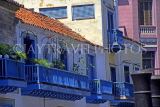 CUBA, Havana, old town house balconies, Obispo Street, CUB135JPL