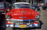 CUBA, Havana, red American car (taxi), CAR1042JPL