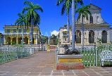 CUBA, Trinidad, old town square, Romantico Museum (left) and Santisima Church, CUB174JPL