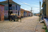 CUBA, Trinidad, old town street, and horse drawn cart, CUB309JPL