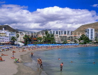 Canary Isles, TENERIFE, Los Cristianos, beach and holidaymakers, SPN1340JPL