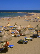 Canary Isles, TENERIFE, Playa de Las Americas, Las Cuevitas, beach and holidaymakers, SPN275JPL