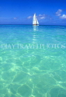 Cayman Islands, GRAND CAYMAN, Seven Mile Beach, sailboat and clear blue sea, CAY1069JPL