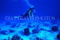 Cayman Islands, GRAND CAYMAN, two scuba divers and seabed, CAY514JPL