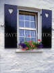 Channel Islands, JERSEY, house window box flowers and shutters, UK2516JPL