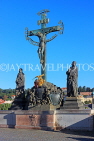 Czech Rep, PRAGUE, Charles Bridge, Holy Crucifix statue, CZ1399JPL