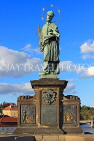Czech Rep, PRAGUE, Charles Bridge, John Nepomuk statue, CZ1383JPL