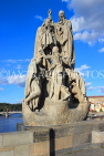 Czech Rep, PRAGUE, Charles Bridge, St Cyril and St Methodius statue, CZ1391JPL