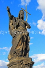 Czech Rep, PRAGUE, Charles Bridge, St John the Baptist statue, CZ1397JPL