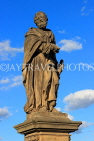 Czech Rep, PRAGUE, Charles Bridge, St Jude Thaddeus statue, CZ1396JPL