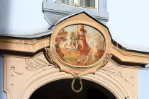 Czech Rep, PRAGUE, Mala Strana, Nerudova Sstreet, house sign, CZ988JPL