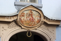 Czech Rep, PRAGUE, Mala Strana, Nerudova Street, house sign, CZ1557JPL