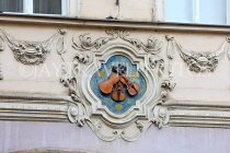 Czech Rep, PRAGUE, Mala Strana, Nerudova Street, house sign, CZ937JPL