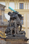 Czech Rep, PRAGUE, Prague Castle (Matthias Gates), fighting Giants sculpture, CZ1046JPL