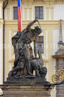 Czech Rep, PRAGUE, Prague Castle (Matthias Gates), fighting Giants sculpture, CZ1047JPL