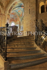 Czech Rep, PRAGUE, Prague Castle complex, St George's Basilica,, wrought iron stairway, CZ1226JPL