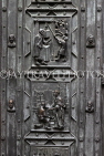 Czech Rep, PRAGUE, Prague Castle complex, St Vitus Cathedral, main entrance door carvings, CZ1308JPL