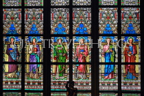 Czech Rep, PRAGUE, Prague Castle complex, St Vitus Cathedral, stained glass window, CZ1283JPL