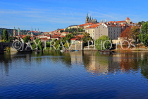 Czech Rep, PRAGUE, River Vlatava, and city view, CZ1200JPL