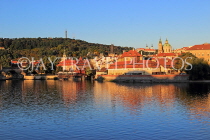 Czech Rep, PRAGUE, River Vlatava, early morning light, and city view, CZ1158JPL