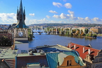 Czech Rep, PRAGUE, River Vlatava, view from Old Town Bridge, CZ1431JPL