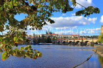 Czech Rep, PRAGUE, River Vlatava and Charles Bridge, CZ1130JPL