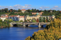 Czech Rep, PRAGUE, River Vlatava and Manes Bridge, CZ1401JPL
