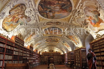 Czech Rep, PRAGUE, Strahov Monastery, theological hall library, ceiling paintings, CZ1476JPL