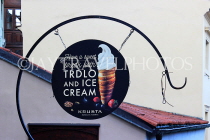 Czech Rep, PRAGUE, Trdelník, traditional Ice Cream, shop sign,, CZ1689JPL