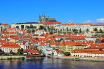 Czech Rep, PRAGUE, city view, and river Vlatava, view from Charles Bridge tower, CZ1110JPL