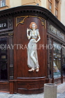 Czech Rep, PRAGUE, old town, Cafe Per Lei, painted relief of a woman, CZ1602JPL