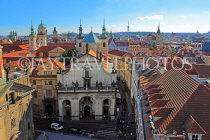 Czech Rep, PRAGUE, old town, and St Salvator Church, view from Charles Bridge Tower, CZ1485JPL
