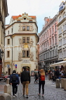 Czech Rep, PRAGUE, old town, street scene, and Hotel Aurus, building, CZ1694JPL