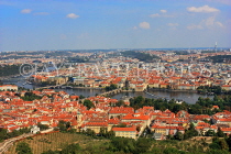 Czech Rep, PRAGUE, panoramic city view, and Vltava River, CZ957JPL