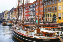 DENMARK, Copenhagen, Old Town, Nyhavn, waterfront and old sail boats, DEN132JPL