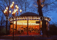 DENMARK, Copenhagen, Tivoli Gardens band stand pavilion, night view, DEN152JPL